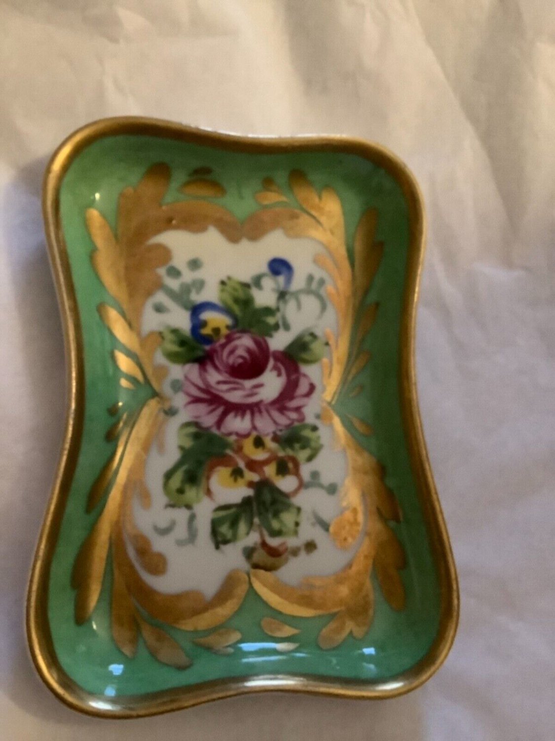 EXCELLENT CONDITION Decor Main Made in France Rectangular Trinket Dish - 4 x 3