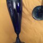 EXCELLENT CONDITION Pair (2) Artisan Hand Blown Cobalt Blue Wine Glasses - 8&acirc;��T