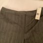 NEW Lafayette 148 Gray Striped 100% Wool Flat Front Pants - 12