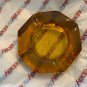 EXC CONDITION Vintage HEAVY Blenko Amber Ashtray w/ Floral Design
