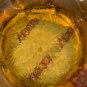 EXC CONDITION Vintage HEAVY Blenko Amber Ashtray w/ Floral Design