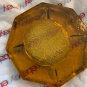EXC CONDITION Vintage HEAVY Blenko Amber Ashtray w/ Floral Design