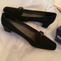 NEW Stuart Weitzman Fairfield Black Perforated Suede Pumps - 8.5M