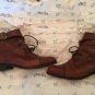 EXC COND Walter Steiger Distressed Brown Leather Lace-up Ankle Boots - 37