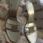 NEW Calvin Klein Collection Silver Sandals w/ Crystal AcCent and Lucite Heels 39