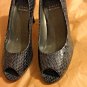 EXC COND Stuart Weitzman $350 Stunning Blue Snakeskin Peep Toe Pumps - 5