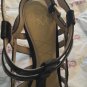EXC COND Joan & David Black Leather Cage Block Heel Ankle Strap Sandals - 6.5M