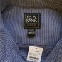 NEW Jos. A. Bank Blue Check Traveler Slim Fit No Wrinkle Dress Shirt - 15.5/32