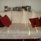 Cream colored jacquard textured couch