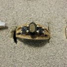 Triple oval sapphire in sterling ring size 5.5
