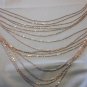 Modern Multistrand Silvertone Chain Bib Necklace