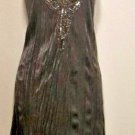 Prom! MCM Green velveteen summer evening slip dress L with sequin bodice