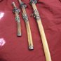 Vintage Set of 3 Bat wing Dragon Cosplay Fantasy Katana Swords