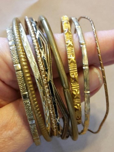 Brass bangle bunch. All. 12