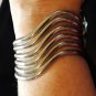 Vintage 14k gold and silver weave bangle