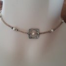 Vintage Glass microbead and freshwater pearl choker