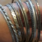Bargain! ALL 12 Silvertone Bangle Bracelets