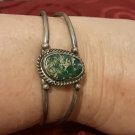 1950s greenstone Santa fe cuff in sterling
