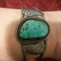 1950s greenstone Santa fe cuff in sterling