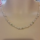 Vintage White Freshwater pearls necklace with gemstone chips