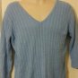 Spring! BOTH Pink and Blue Jeanne Pierre cable knit V-neck top L