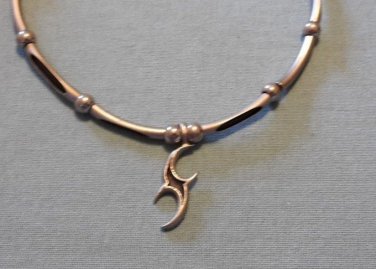 Pewter Celtic tribal thorn bead necklace