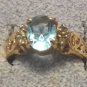 Oval Topaz in goldwash sterling filigree size 6
