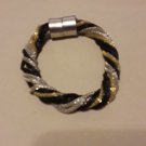 3 tone woven metal magnetic bracelet