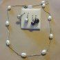 Freshwater Pearl Necklace + 2 Pair of coordinating pierced earrings