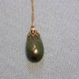 Lucky Vintage Etched jade plum pendant with chain