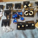 ALL 14 pairs Vintage pierced Earrings - dangles, studs, hoops
