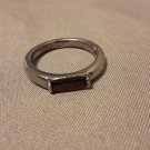Vintage Garnet baguette in modern sterling size 6