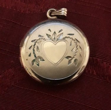12k filled gold etched heart locket