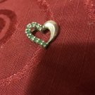 9 Emeralds in sterling heart pendant
