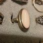 Vintage Pink mother of pearl oval in sterling size 9