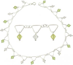Austrian Crystal Beads Anklet. KSANKC22