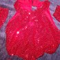 Childs Red Sparkle Devil Costume. 6 pc * 7/8