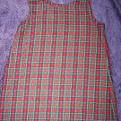 Red Plaid Girls Jumper Gold Buttons 4T