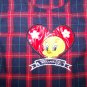Red & Navy Blue Plaid Looney Tunes Tweety Bird Jumper 5