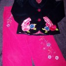 2pc Girls Flapdoodles Jacket & Hot: Pink Corduroy Pants size4