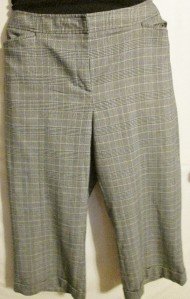 Women's Plus Size Black White Plaid Crop Capri Pants, Lane Bryant, Sz 20, $14.99