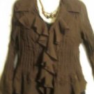 Women's Long Sleeve Print Crinkle Top, Sz 14, Dress Barn, $13.99, Stylish Top