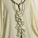 Women's Long Sleeve White Ruffled Sweater, apt.9, Sz XL, $13.99, New, Cute