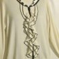 Women's Long Sleeve White Ruffled Sweater, apt.9, Sz XL, $13.99, New, Cute