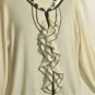 Women's Long Sleeve White Ruffled Sweater, apt.9, Sz XL, $13.99, New, Cute