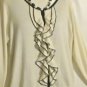 Women's Long Sleeve White Ruffled Sweater, apt.9, Sz XL, $13.99, New, Cute