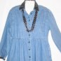 Women's Long Sleeve Blue Denim Shirt Waist Dress, Sz M, TY Wear., $17.99, Cute
