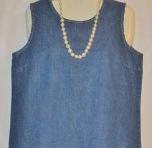 Women's Plus Size Long Blue Denim Dress, Sz 16W, Studio Ease, $15.99, Nice