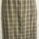 Women's Long Brown Plaid Mock Wrap Skirt, Crazy Horse, Sz 14  $14.99, Cute