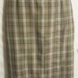 Women's Long Brown Plaid Mock Wrap Skirt, Crazy Horse, Sz 14 $14.99, Cute